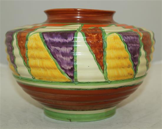 A Clarice Cliff original Bizarre 356 shape vase, c.1928, 16.5cm